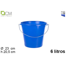 SECCHIO BLU 6LT C/MAN.IN FERRO