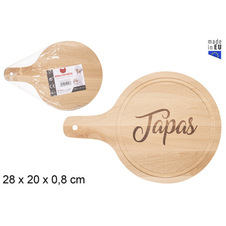 TAGLIERE LEGNO TONDO C/MAN