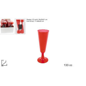 FLUTE PLASTICA 6PZ ROSSO