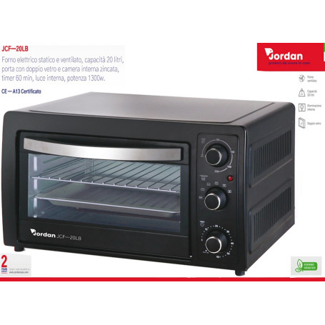 FORNO 20LT STATICO E VENTILATO NERO