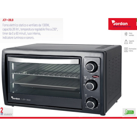 FORNO 28LT STATICO E VENTILATO NERO