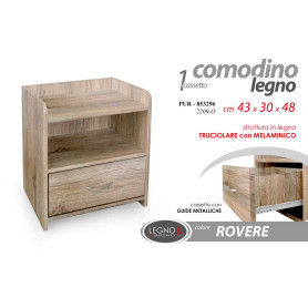 COMODINO LEGNO 43X30X48 ROVERE