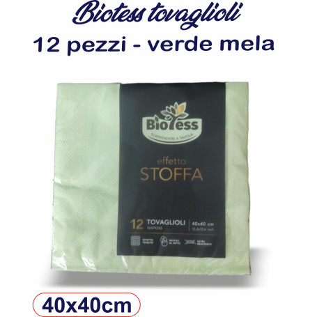 BIOTESS TOVAGLIOLI 12PZ 40X40 VERDE MELA