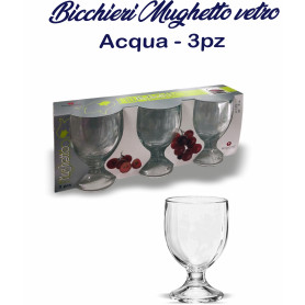 BICCHIERE VETRO MUGHETTO ACQUA 3PZ