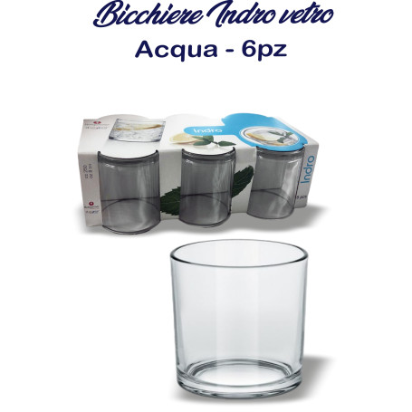 BICCHIERE VETRO INDRO 6PZ ACQUA