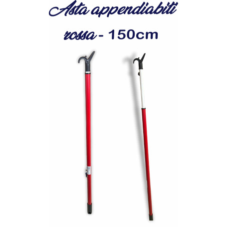 ASTA APPENDIABITI PLAST.ROSSA 150CM