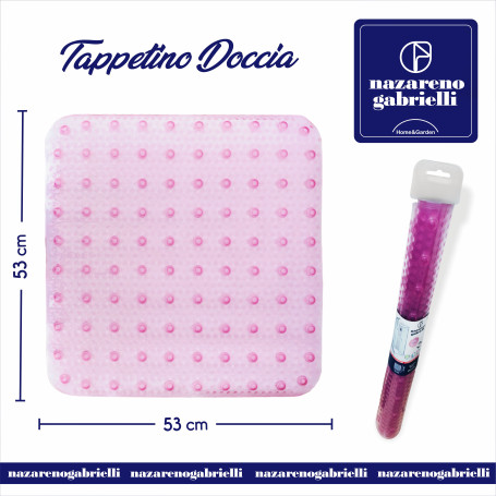 TAPPETO DOCCIA 53X53CM ROSA NG