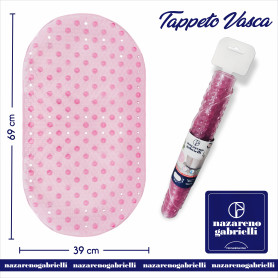 TAPPETO BAGNO OVALE 69X39CM ROSA NG