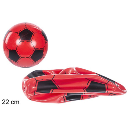 PALLONE DA CALCIO DECORATO ROSSO 22CM