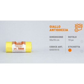 SACCHI PATT.55X70 GIALLO 15PZ