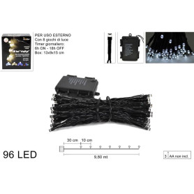LUCI 96LED BIANCO F.8GIOCHI C/TIMER