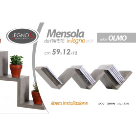 MENSOLA IN LEGNO 59X12X12 OLMO