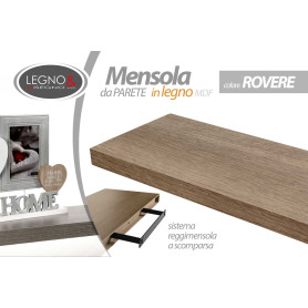 MENSOLA IN LEGNO 100X25X4 ROVERE