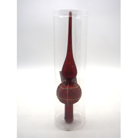 PUNTALE IN VETRO H.26XD.7CM ROSSO C/DECO