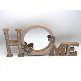 HOME MDF C/SPECCHIO ROTONDO C/CUORI NATU