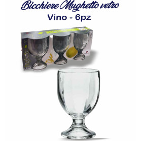 BICCHIERE VETRO MUGHETTO VINO 3PZ