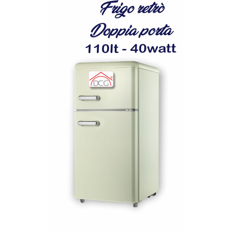 FRIGO 110LT 40W RETRO' DOPPIA PORTA CREM