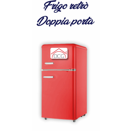 FRIGO 100LT 40W RETRO' DOPPIA PORTA ROSS