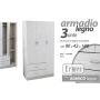 ARMADIO 3 ANTE+2 CASS.90X42X180 BIANCO