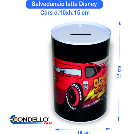 SALVADANAIO LATTA DISNEY CARS CM.10X15