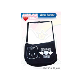 BORSA ANGEL CAT SUGAR 34X24CM NERA