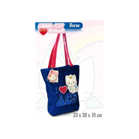 SHOPPER ANGEL CAT SUGAR 28X32CM VELLUTO