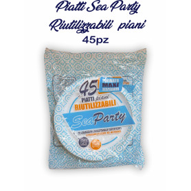 PIATTO RIUTILIZZ.SEA PARTY 45PZ PIANO