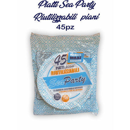 PIATTO RIUTILIZZ.SEA PARTY 45PZ PIANO