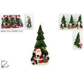 CANDELA ALBERO CON BABBO NATALE