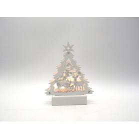 ALBERO LEGNO BIANCO C/RENNE H.20X14.5X4.