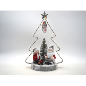 ALBERO NATALE METALLO C/BASE TRONCO NEVA