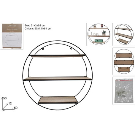 MENSOLA METALLO TONDA 3 RIPIANI