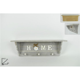 MENSOLA LEGNO HOME C/FIORE 3 GANCI