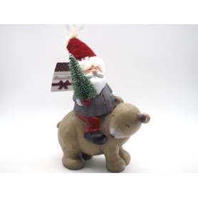 BABBO NATALE SU ANIMALE H28X20X11