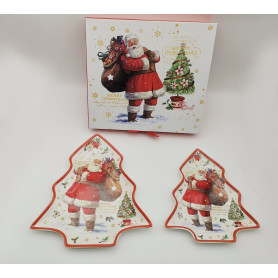 SET 2 PIATTI ALBERO NATALE CM.24/30