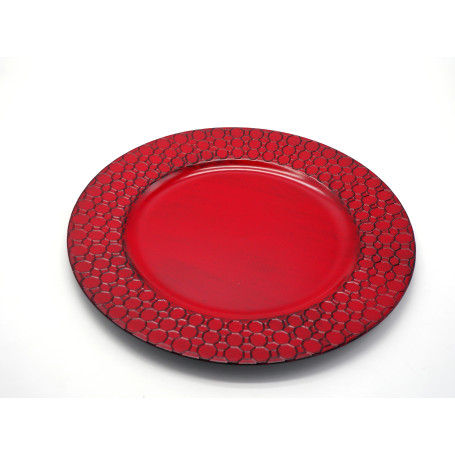 PIATTO PLASTICA D.33CM OPACO ROSSO