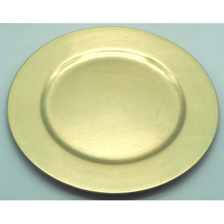 PIATTO PLASTICA SATINATO 33CM ORO