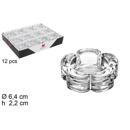 P.CANDELE VETRO A FORMA DI FIORE 6.4CM