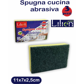 SPUGNA CUCINA ABRASIVA11X7X2,5CM 3PZ
