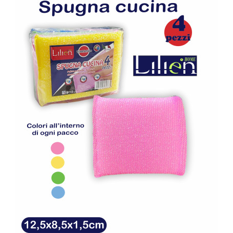 SPUGNA CUCINA 12,5X8,5X1,5CM 4PZ