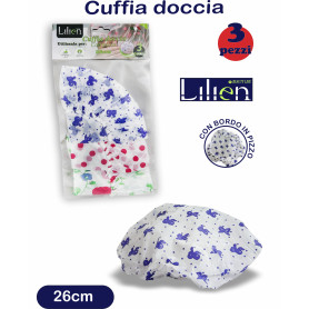 CUFFIA DOCCIA C/PIZZO 26CM 3PZ