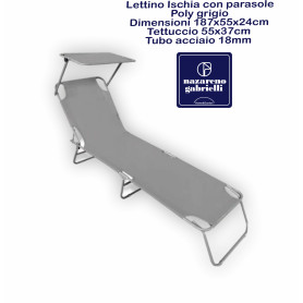 LETTINO ISCHIA C/PARASOLE OXF/ACC.GRIGIO