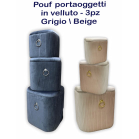 POUF CONTENITORE SET 3PZ