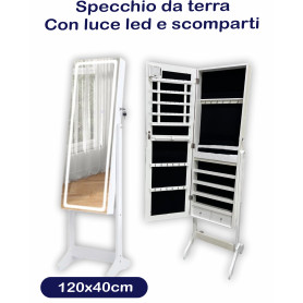 SPECCHIO P\GIOIELLI C/LUCE LED E SCOMPAR