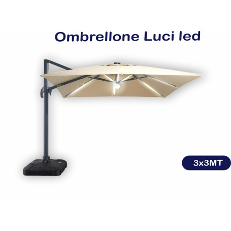 OMBRELLONE C/LUCE LED MT 3X3