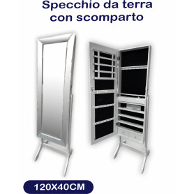 SPECCHIO P\GIOIELLI C/SCOMPARTO 120X40CM