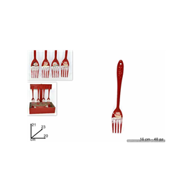 FORCHETTA MET.DISP.16CM ROSSO ASS.