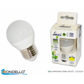 LAMPADINA LED LEUCI SFERA 3W E27 L/CALDA