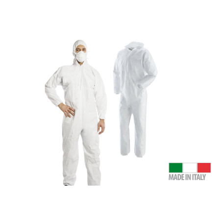 TUTA C/ZIP E CAPPUCCIO TNT 30GR TG.XL