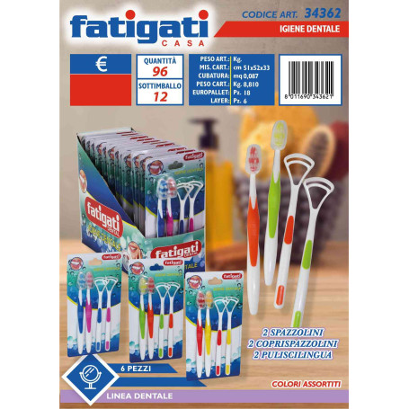 FATIGATI KIT  2 SPAZZOLINO+2 PULISCI LIN